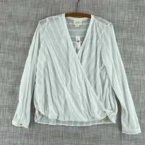 Maeve White Wrap Blouse